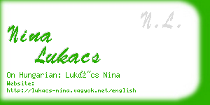 nina lukacs business card